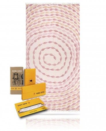 Палантин Унисекс HAND.W40-LEAFS/WH.ROSE